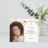 Beige foto wildflower Bevestiging Bedankt kaart (Staand voorkant)