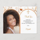 Beige foto wildflower Bevestiging Bedankt kaart (Voorkant)