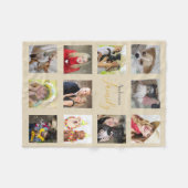 BEIGE Fotodeken Collage Instagram Goud Fleece Deken (Voorkant (Horizontaal))