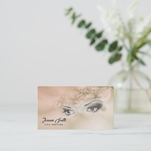 Beige fractal visitekaartje (Staand voorkant)