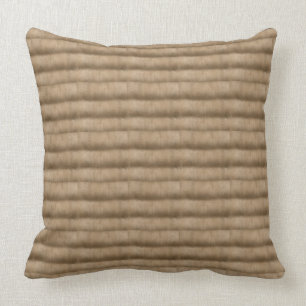 Beige Furry Stripes Kussen