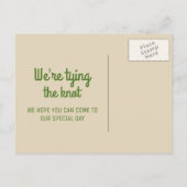 Beige gebladerte drie fotocollage Sla de datum op Aankondigingskaart (Achterkant)