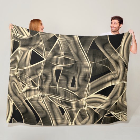 Beige gebogen linten, contrasterend door geprägde fleece deken (In situ)