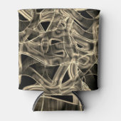 Beige gebogen linten, contrasterend met ingegravee blikjeskoeler (Voorkant)