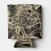 Beige gebogen linten, contrasterend met ingegravee blikjeskoeler (Achterkant)