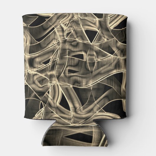 Beige gebogen linten, contrasterend met ingegravee blikjeskoeler (Achterkant)