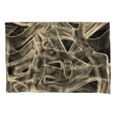 Beige gebogen linten, contrasterend met ingegravee kussensloop (Voorkant-Links)