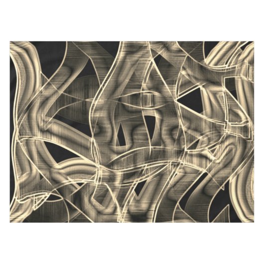 Beige gebogen linten, contrasterend met ingegravee tafelkleed (Voorkant (Horizontaal))