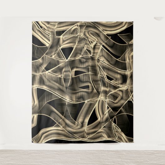 Beige gebogen linten, contrasterend met ingegravee wandkleed (Voorkant)