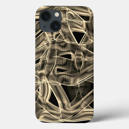 Beige gebogen linten, gecontrastd door ingegraveer Case-Mate iPhone case (Achterkant)