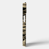 Beige gebogen linten, gecontrastd door ingegraveer Case-Mate iPhone case (Achterkant / Rechts)