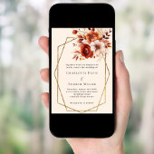 Beige gebrande sinaasappels bloemen geometrische b kaart