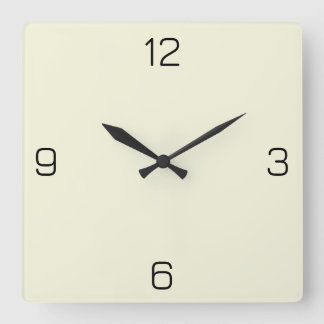 Beige (Gebroken Wit) F5F5DC - Optie om Naam toe te Vierkante Klok