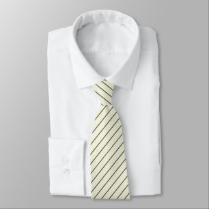 Beige (gebroken wit) met Charcoal Grey Pinstripes Stropdas