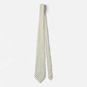 Beige (gebroken wit) met Charcoal Grey Pinstripes Stropdas (Voorkant)