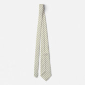 Beige (gebroken wit) met Charcoal Grey Pinstripes Stropdas (Achterkant)