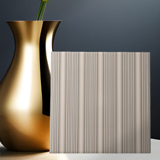 Beige geculpte Stripe keramische Tegel Tegeltje