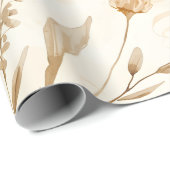 Beige Gedroogde Bloem Botanisch Cadeaupapier (Rol Hoek)