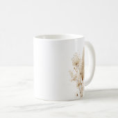 Beige Gedroogde Bloem Botanisch Koffiemok (Voorkant rechts)