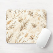 Beige Gedroogde Bloem Botanisch Muismat (Met muis)