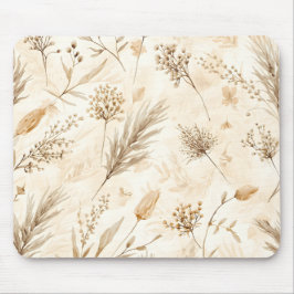 Beige Gedroogde Bloem Botanisch Muismat
