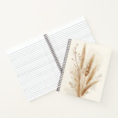 Beige Gedroogde Bloem Botanisch Notitieboek (Binnen)