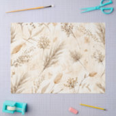 Beige Gedroogde Bloem Botanisch Tissuepapier (Craft)