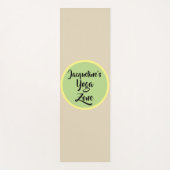 Beige Geel Groen Cirkel Naam Yogamat (Voorkant)