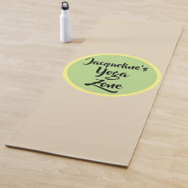 Beige Geel Groen Cirkel Naam Yogamat