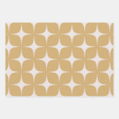 Beige Geel Groen Mid Century Modern Elegant Boho Inpakpapier Vel (Voorkant)