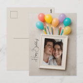 Beige Gefeliciteerd Persoonlijke Poloraid Briefkaart (Voorkant / Achterkant)