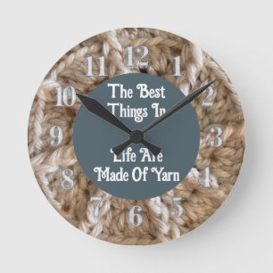 Beige gehaakte patroon foto Crafty Love Yarn Ronde Klok