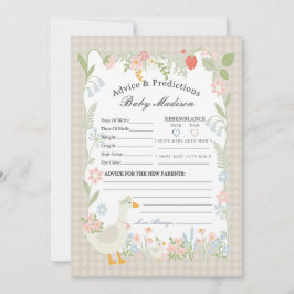 Beige Gekke Gans Floral Gingham Advies voor Baby Kaart