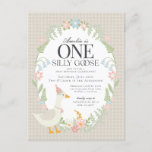 Beige Gekke Gans Floral Gingham eerste verjaardag Briefkaart<br><div class="desc">Een gekke gans is nog een jaar ouder. Dit Gekke Goose Party Decor Collectie is ideaal voor het vieren van je lieve kleine meisje! Met een schattige gekke gans, pastelbloemen en zachte gingmatronen is dit collectie ideaal voor het toevoegen van een vleugje speelse elegantie aan elk feest. Of het nu...</div>