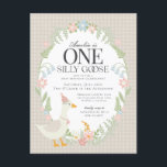 Beige Gekke Gans Floral Gingham eerste verjaardag Briefkaart<br><div class="desc">Een gekke gans is nog een jaar ouder. Dit Gekke Goose Party Decor Collectie is ideaal voor het vieren van je lieve kleine meisje! Met een schattige gekke gans, pastelbloemen en zachte gingmatronen is dit collectie ideaal voor het toevoegen van een vleugje speelse elegantie aan elk feest. Of het nu...</div>