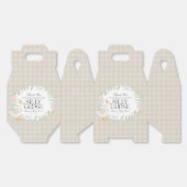 Beige Gekke Goose Floral Gingham Baby shower Bedankdoosjes (Ongevouwen)