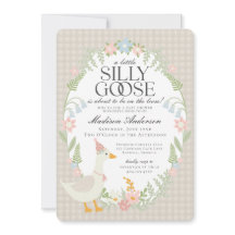 Beige Gekke Goose Floral Gingham Baby shower