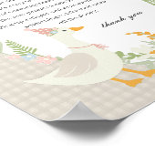 Beige Gekke Goose Floral Gingham Luier Gedachten Poster (Hoek)