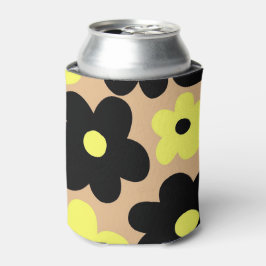 Beige gele zwarte bloem Elegante bloem Blikjeskoeler