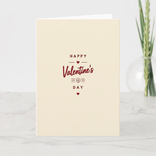 Beige Gelukkig Valentijnsdag Kaart