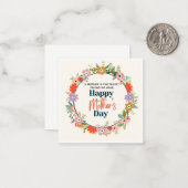 Beige Gelukkige Moederdag Kaart Notitiekaartje (Voorkant / Achterkant in situ)