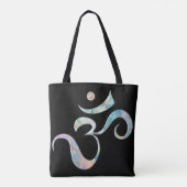 Beige gemarmerd Om  Tote Bag (Achterkant)