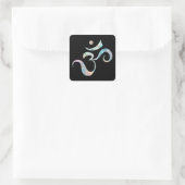 Beige gemarmerde Om  Vierkante Sticker (Tas)