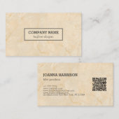 Beige gemarmerde QR code Visitekaartje (Voorkant / Achterkant)