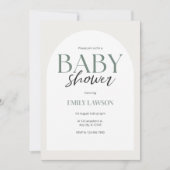 Beige Gender Neutral Minimalistisch Baby shower Kaart (Voorkant)