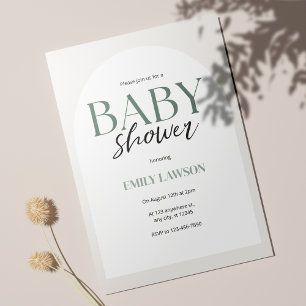 Beige Gender Neutral Minimalistisch Baby shower Kaart