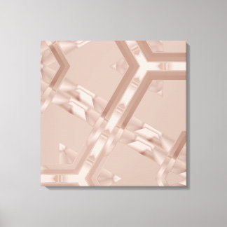 Beige Geometrisch Abstract Canvas Afdruk