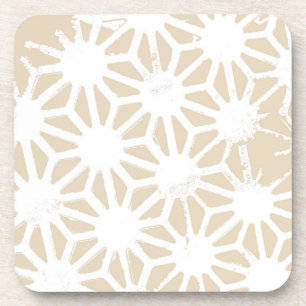 Beige geometrisch patroon bier onderzetter