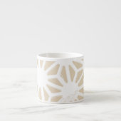 Beige geometrisch patroon espresso kop (Voorkant)