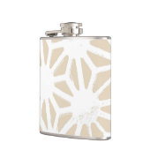 Beige geometrisch patroon heupfles (Links)